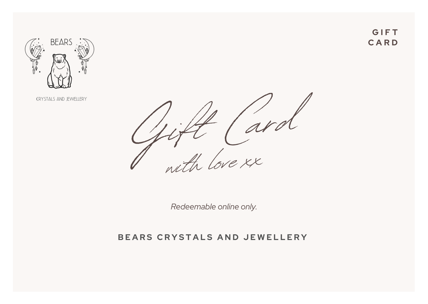 Bears Crystals and Gifts Magic Gift Card
